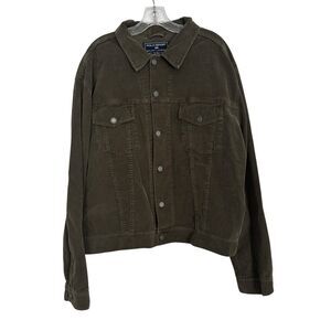 Vintage Polo Sport Ralph Lauren Corduroy Trucker Jacket Olive Green Men’s XXL